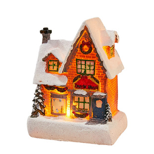 圣诞节摆件装饰品平安夜圣诞小房子微景观发光商店桌面创意礼物