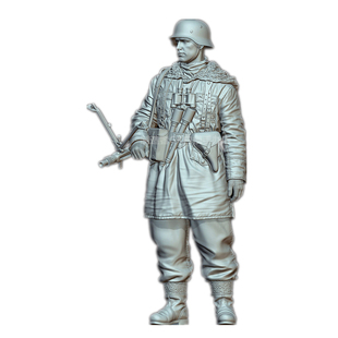 1/35东线德国陆军步兵师MG42机枪手二战兵人gk白模手办摆件132