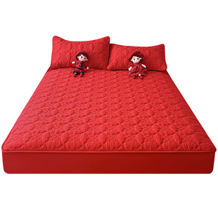 全棉夹棉床笠2025新款四季通用防尘罩纯棉婚庆四件套床垫保护套