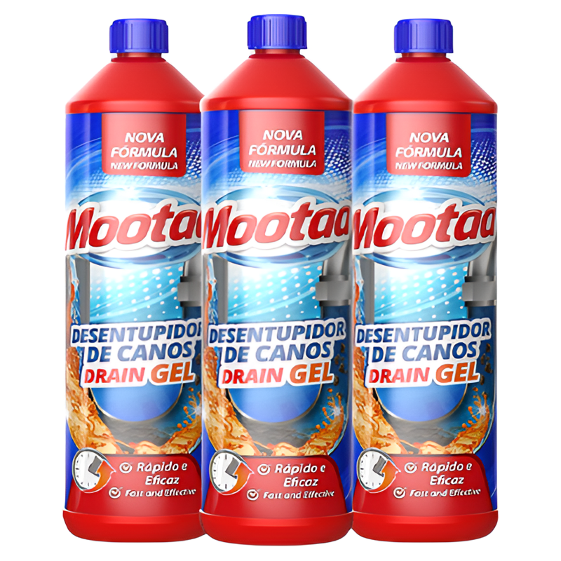 Mootaa通下水道管道疏通剂厨房卫生间除臭小飞虫堵塞头发溶解*3瓶