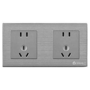 双86型10十孔双五孔多孔带一开关双联二三插10a墙壁连体插座面板