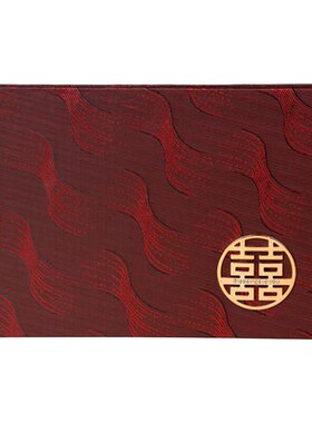 中式喜事高级结婚嘉宾人情收礼记账签到本绒面大号加厚礼金簿