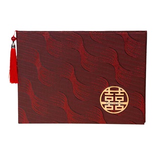 中式喜事高级结婚嘉宾人情收礼记账签到本绒面大号加厚礼金簿