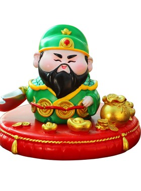 中式五路财神桌面树脂摆件伴手礼