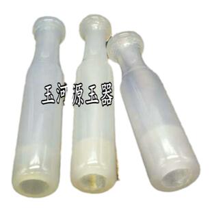 玛瑙烟嘴天然循环过滤白绿色红色玉石玉髓旱烟杆可插老式烟锅烟袋
