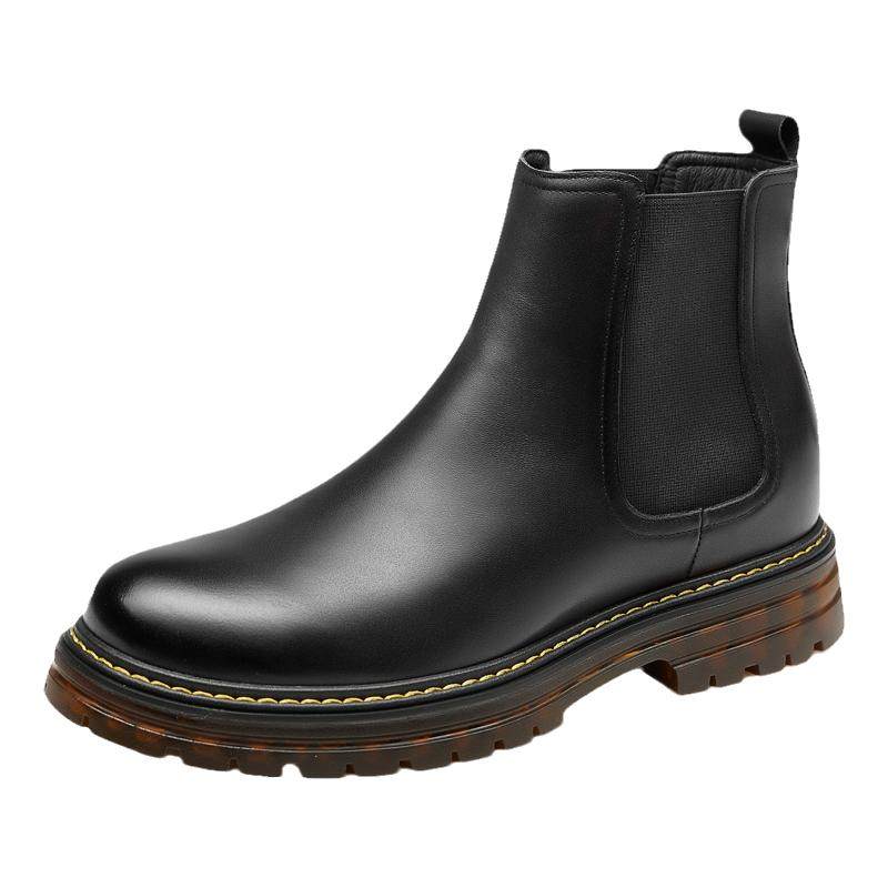 高哥内增高男靴户外切尔西靴真皮英伦风男士皮靴冬季男士短靴子