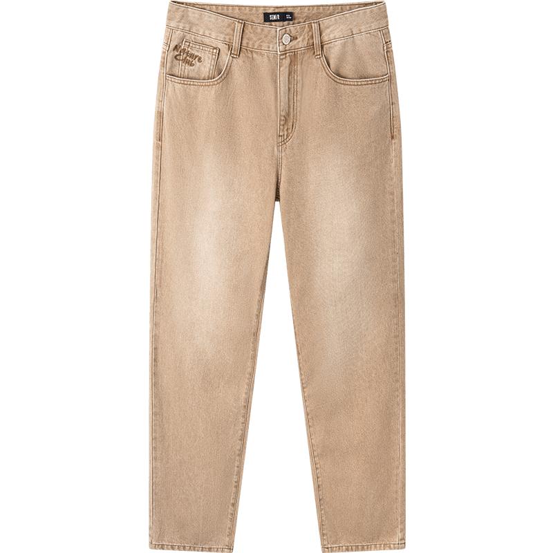 精致牛仔长裤森马刺绣春季