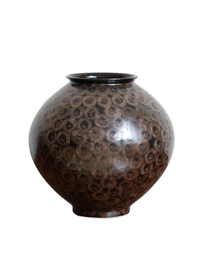 未择家居中古风木雕猫头鹰花器