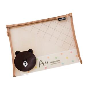 可爱卡通网纱文件袋 便携拉链A5资料袋 A4网格袋 收纳袋笔袋 包邮