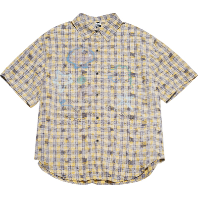 STILLYOU涂鸦做破格子短袖衬衫