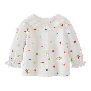 迷你巴拉巴拉女童衬衫纯棉打底衫透气甜美儿童宝宝衬衣2026春新装