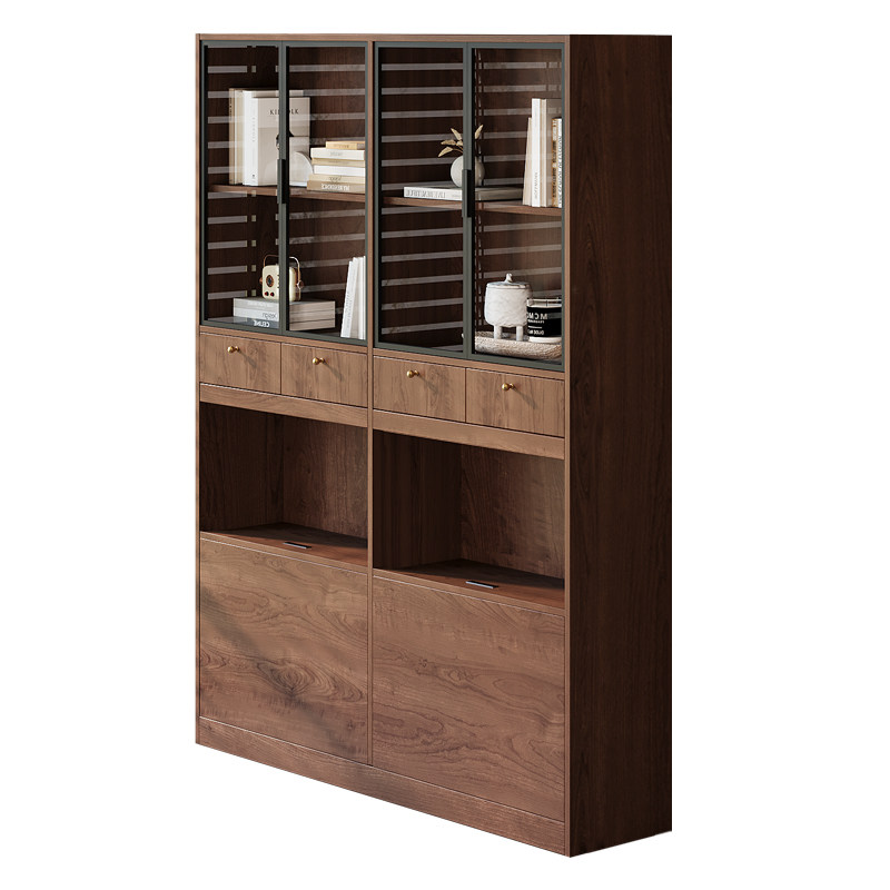 中古风床尾柜家用卧室玻璃门书柜