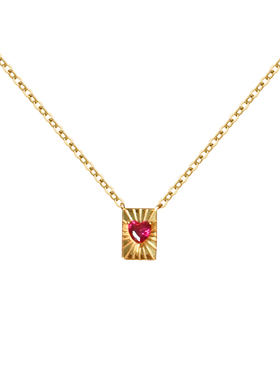 KNA珂娜「逐光之心」mini爱心卡片牌纯银吊坠项链女小巧气质百搭