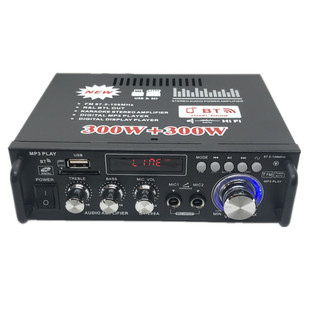 298多功能迷你小型功放机 5.0蓝牙插卡U盘MP3解码12V车载220V家用