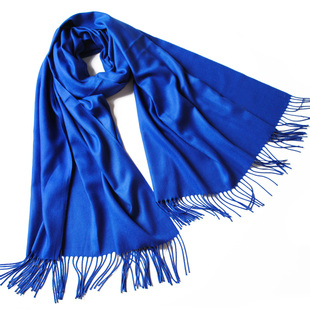 宝蓝色围巾女款2025新款冬加厚灰色白色披肩克莱因蓝围脖定制LOGO