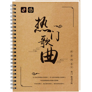 抖音歌词本字帖网易云音乐网络流行热门歌曲字帖大学生钢笔练字帖