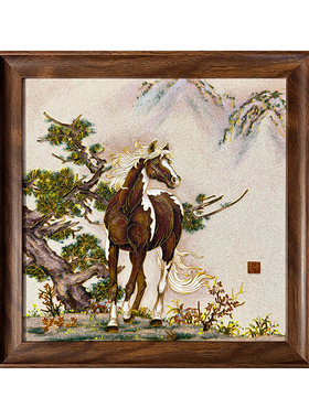 骏马图掐丝珐琅画diy材料包