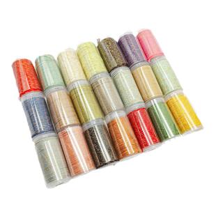 18股彩色洒金手搓棉线1.2mm粗蒙古藏式文玩手工DIY编织绳一卷30米