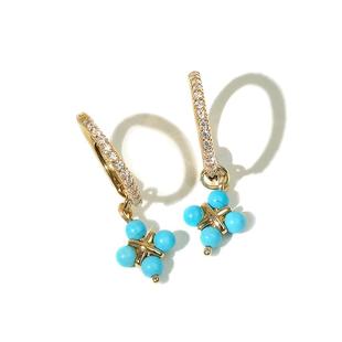 【情人节礼物】APM Monaco罗马风蓝石圆圈耳钉女耳环原创设计简约