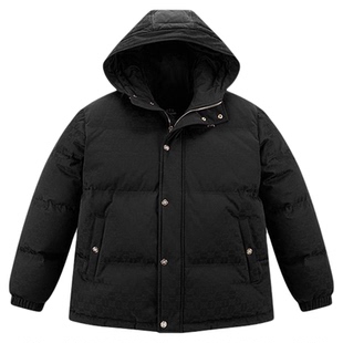 太平鸟男装羽绒服25冬季新款90白鸭绒面包服立体提花保暖外套潮