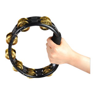 麦尔手摇铃鼓黄铜手拍打击乐器TMT1BK TMT2B-BK MEINL 架子鼓铃圈