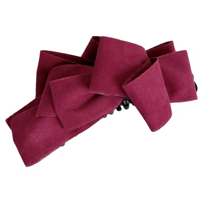 桃子柚麂皮蝴蝶结马尾香蕉夹发饰