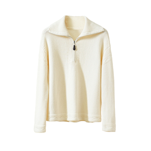 YongLeap柜品冬季新品长期主义!半拉链宽松百搭厚款羊绒套头毛衣