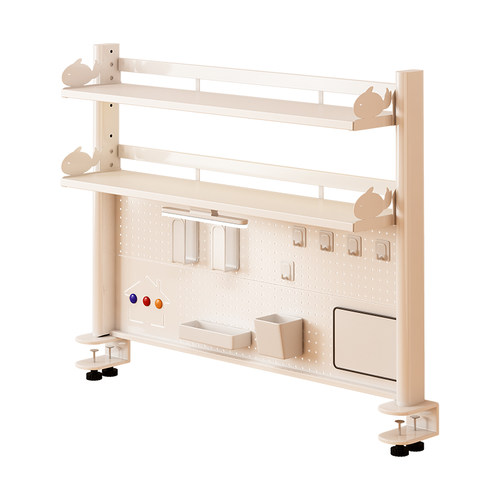 桌面洞洞板全铁艺书架儿童学习桌收纳宿舍办公室电脑桌多层置物架