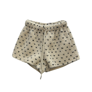 羊羔毛休闲短裤女秋冬百搭抽绳直筒裤子辣妹显瘦高腰百搭a字靴裤