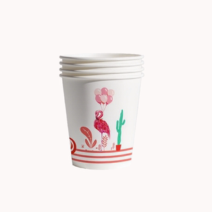 厂家直销加厚一次性纸杯特价卡通食品级商用水杯500只整箱批家用