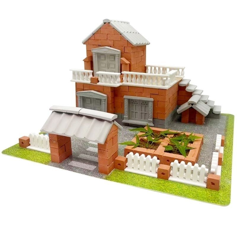 六一儿童节diy手工小屋真砖迷你泥瓦匠建盖房子砌墙玩具积木拼装