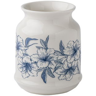 巷子尾〖蓝百合〗中式陶瓷筷子筒厨房刀叉勺子收纳罐复古摆件花瓶