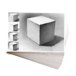 石膏几何体结构临摹卡片素描少儿创意美术静物单体组合高清步骤图