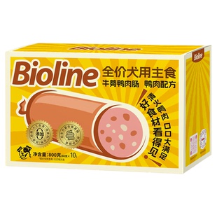 Bioline狗狗火腿肠牛蒡鸭肉香肠训练奖励老幼犬奶狗主食肉肠零食
