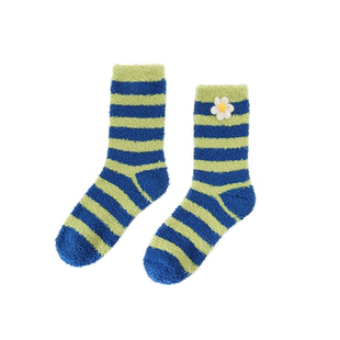 wigglewiggle原创半边绒中筒袜春冬保暖地毯袜女袜子厚睡眠家居袜