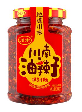 川味川南油辣子208g瓶下饭酱辣椒酱红油辣椒调味料调味品香辣辣酱