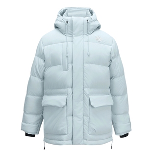 Skechers斯凯奇冬季男连帽中长款羽绒服保暖外套 P424M157/01MZ