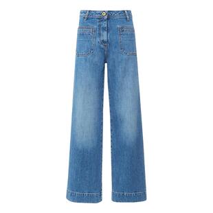 2月到货 法国sessun 四季款复古高腰微喇叭长裤牛仔裤 Johnny