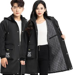 冬季加绒加棉罩衣男士防水大人工作服仓库物流搬运劳保大褂围裙女