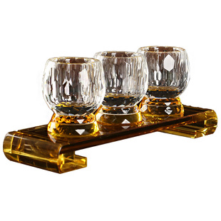 佛具用品佛前水晶供水杯供佛杯小号密宗三连杯贡杯圣水杯财神酒杯