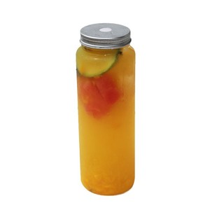 一次性加厚塑料带盖空瓶茶素匠泰茶直筒瓶冷泡茶饮料果汁脏脏杯