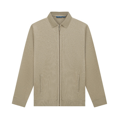 【门店同款】十如仕男士智性风针织翻领牦牛绒拉链夹克外套OW02