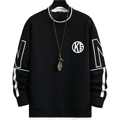 特大码加肥加大号假两件加绒卫衣