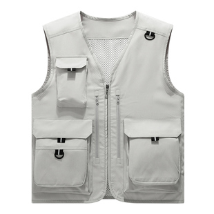 [多口袋]工作服订做背心印字公司团队工装活动摄影师马甲定制logo