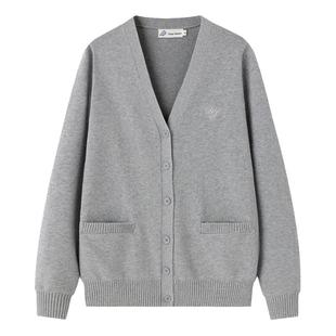 灰野川jk毛衣灰色针织开衫外套女秋外搭学院风制服上衣东京岁时记