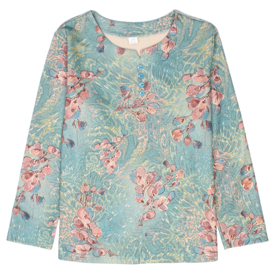 上衣富美娜t恤中老年遮肚长袖