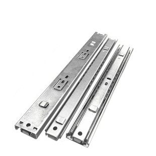 抽屉轨道三节滑轨碳钢镀锌静音滚珠滑道铁皮柜木家具配件二节导轨