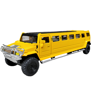 加长版七开门悍马H2合金豪车汽车模型儿童玩具车仿真加长轿车男孩