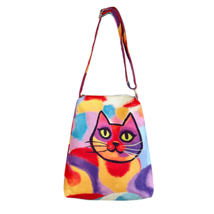 马蒂斯野兽派波普先生原创抽象多巴胺小众猫咪包帆布斜挎包托特包