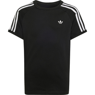 Adidas/阿迪达斯正品三叶草大童针织日常经典三条纹运动T恤KE0919